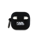 Apple AirPods 4 Karl Lagerfeld 3D Logo NFT Karl and Choupette Silicone tok (Fekete) - KLA4RUNKC