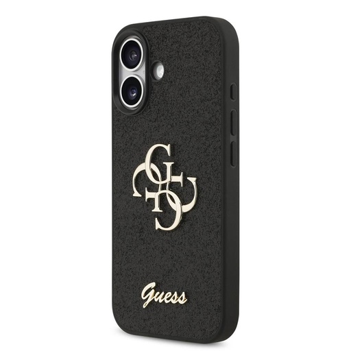 Guess PU Fixed Glitter 4G Metal Logo tok iPhone 17 (Fekete) - GUHCP17SHG4SGK