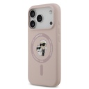 Karl Lagerfeld Liquid Silicone Karl and Choupette MagSafe tok iPhone 17 Pro (Rózsaszín) - KLHMP17LSCMKCRHP
