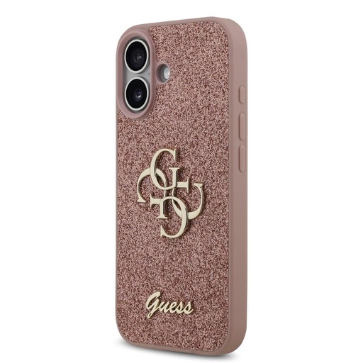Guess PU Fixed Glitter 4G Metal Logo tok iPhone 17 (Rózsaszín) - GUHCP17SHG4SGP