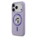Karl Lagerfeld Liquid Silicone Karl and Choupette MagSafe tok iPhone 17 Pro (Lila) - KLHMP17LSCMKCRHU