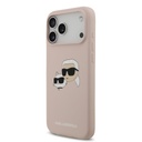 Karl Lagerfeld Liquid Silicone Double Heads MagSafe tok iPhone 17 Pro Max (Rózsaszín) - KLHMP17XSKCHPPLP