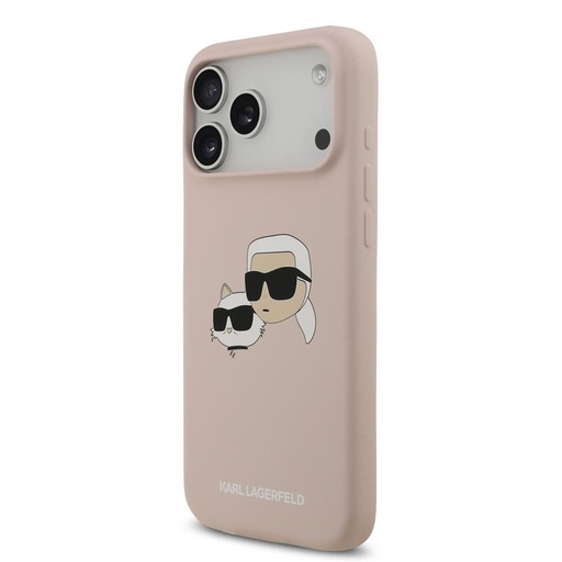 Karl Lagerfeld Liquid Silicone Double Heads MagSafe tok iPhone 17 Pro Max (Rózsaszín) - KLHMP17XSKCHPPLP