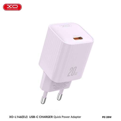 XO L146 PD 20W gyorstöltő (Lila) – USB-C csatlakozó