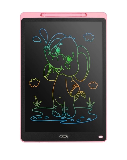XO V02 LCD írótábla 16" (Rózsaszín) – nyomásérzékeny kijelző, törlésgombbal