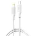 XO NB-Q265A USB-C–Lightning adatkábel (Fehér) – Minimalist Series, 27W
