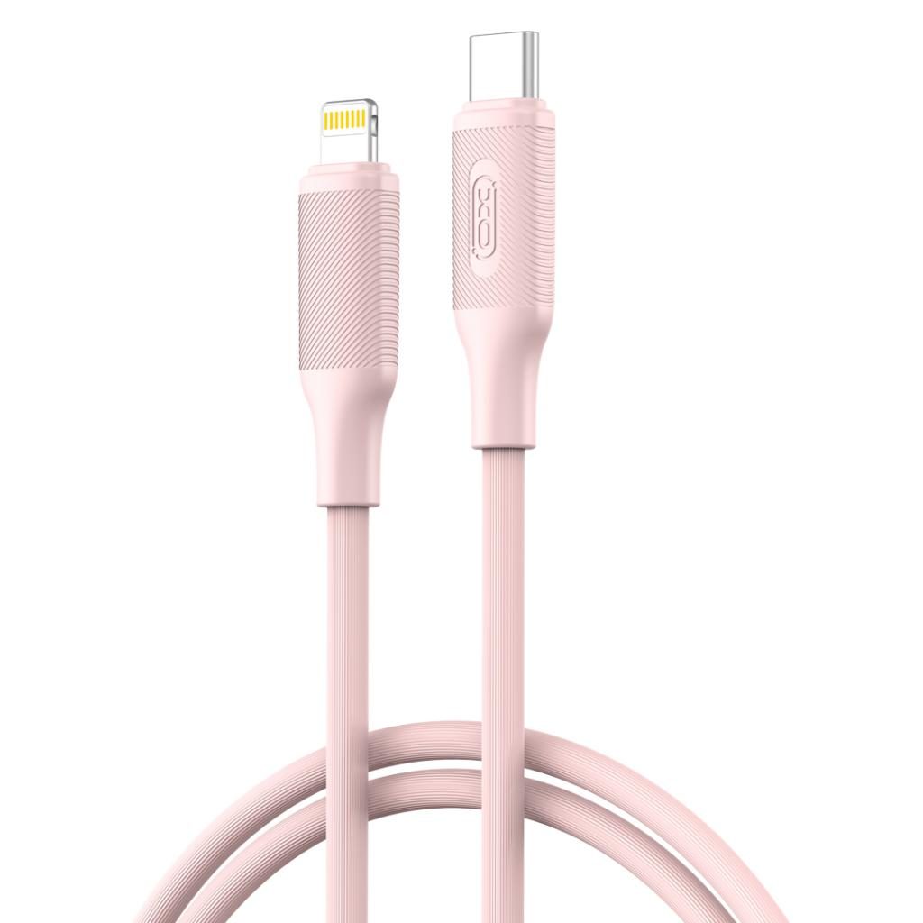 XO NB-Q265A USB-C–Lightning adatkábel (Rózsaszín) – Minimalist Series, 27W