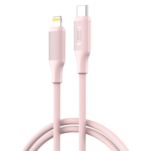 XO NB-Q265A USB-C–Lightning adatkábel (Rózsaszín) – Minimalist Series, 27W