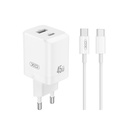 XO CE36 GaN fali töltő 45W 1x USB-C + 1x USB-A (Fehér)