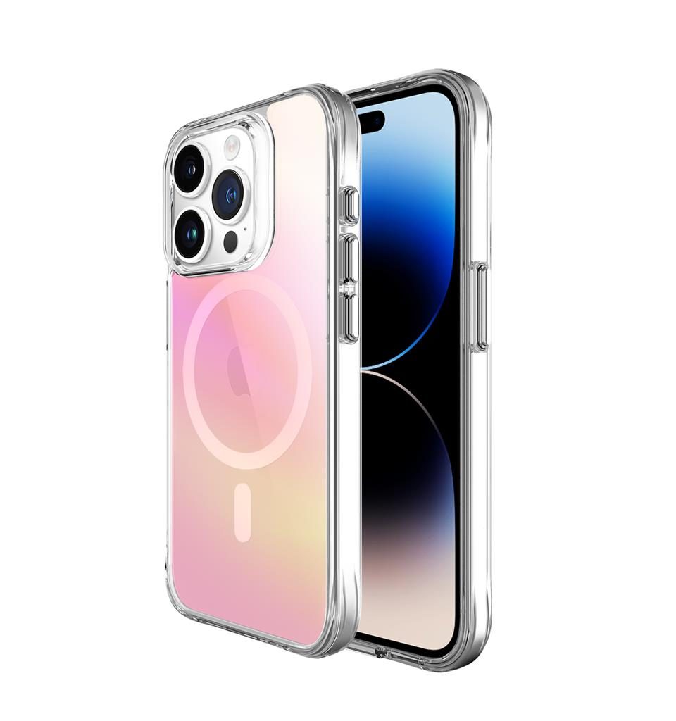 Apple iPhone 15 Pro Max TOKO Pure rainbow magsafe hátlap tok (Rózsaszín)
