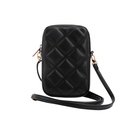 Guess PU Quilted 4G Metal Logo Phone Bag with Zipper (Fekete)