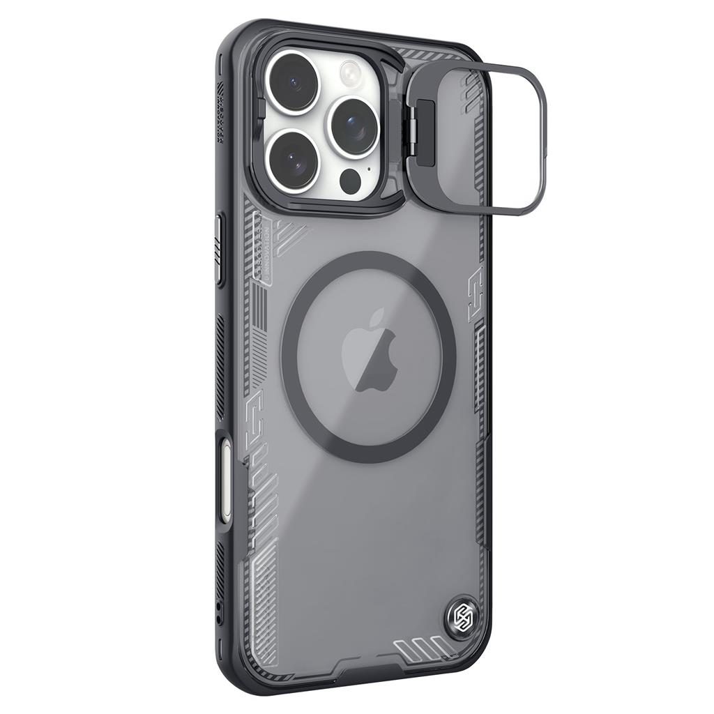 Apple iPhone 16 Pro Max Nillkin Iceblade Prop camera visible magsafe hátlap tok (Fekete)