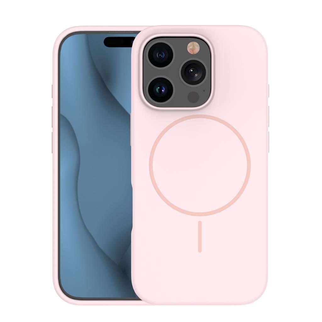 Apple iPhone 16 Pro Silicone Thin magsafe hátlap tok (Rózsaszín)