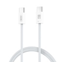 XO NB-Q273 USB-C–USB-C adatkábel (Fehér) – 60W, fonott kivitel