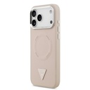 Guess PU Leather Triangle Logo MagSafe iPhone 17 Pro (Rózsaszín)