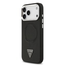 Guess PU Leather Triangle Logo MagSafe iPhone 17 Pro (Fekete)