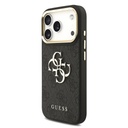 Guess PU Leather 4G Metal Logo Gold Frame iPhone 17 Pro (Fekete)
