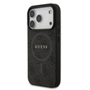 Guess PU Leather 4G Colored Ring MagSafe iPhone 17 Pro (Fekete)
