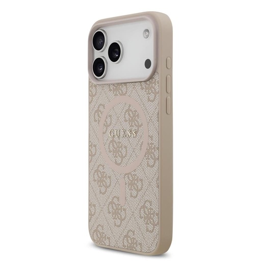 Guess PU Leather 4G Colored Ring MagSafe iPhone 17 Pro Max (Rózsaszín)