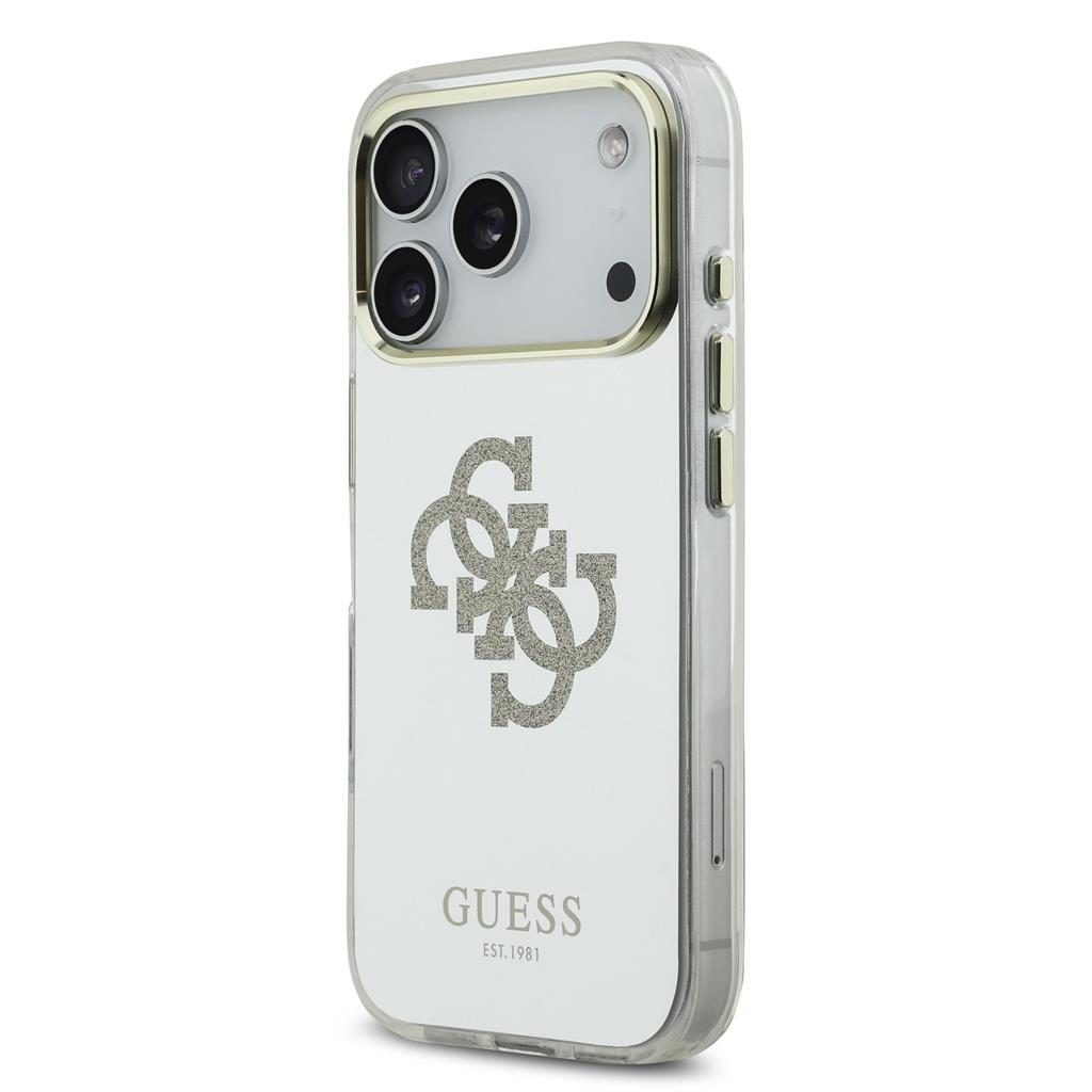 Guess PC/TPU Mirror 4G Glitter Logo MagSafe iPhone 17 Pro (Arany)
