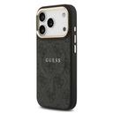 Guess PU Leather 4G Gold Frame MagSafe iPhone 17 Pro (Fekete)