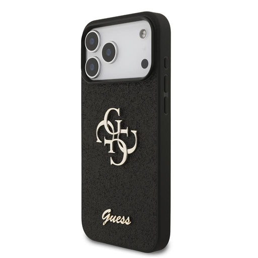Guess PU Fixed Glitter 4G Metal Logo tok iPhone 17 Pro Max (Fekete) - GUHCP17XHG4SGK