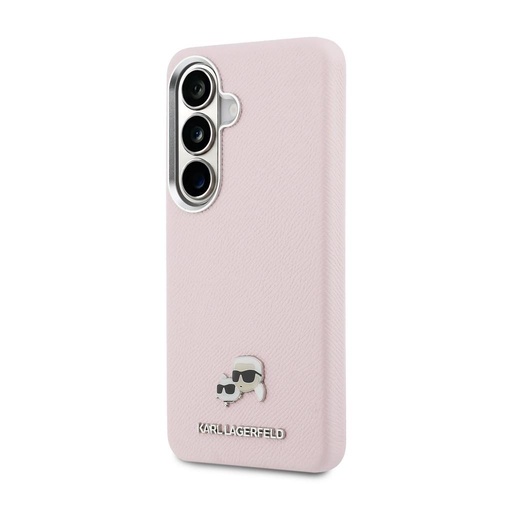 Karl Lagerfeld Grained PU Leather K&CH Heads Magnetic tok Samsung Galaxy S26 (Rózsaszín) - KLHMS26S6PFKCLP