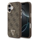 Guess PU Leather 4G Strass Triangle Logo Gold Frame MagSafe tok iPhone 17 (Barna) - GUHMP17SP4GTDGMW