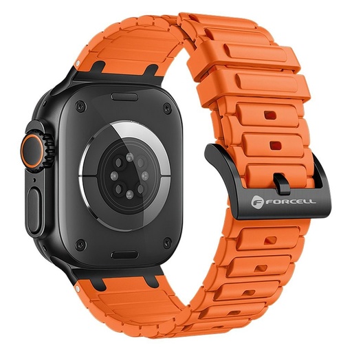 Forcell F-Design FA06 szilikon szíj Apple Watch 42 / 44 / 45 / 49 mm (Narancssárga)