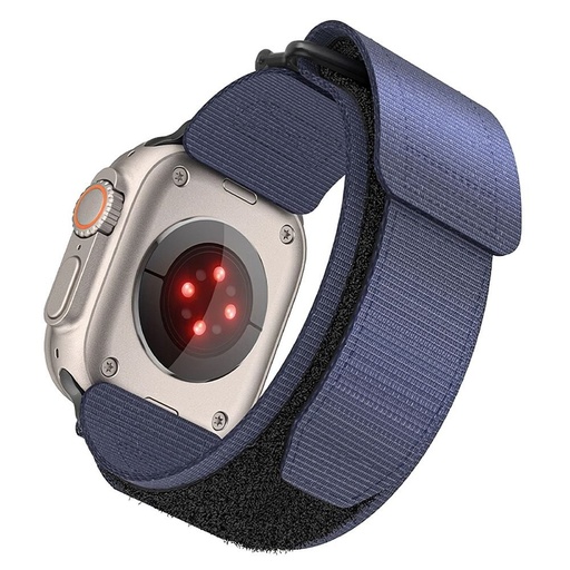 Forcell F-Design FA05 nylon tépőzáras szíj Apple Watch 42 / 44 / 45 / 49 mm (Kék)