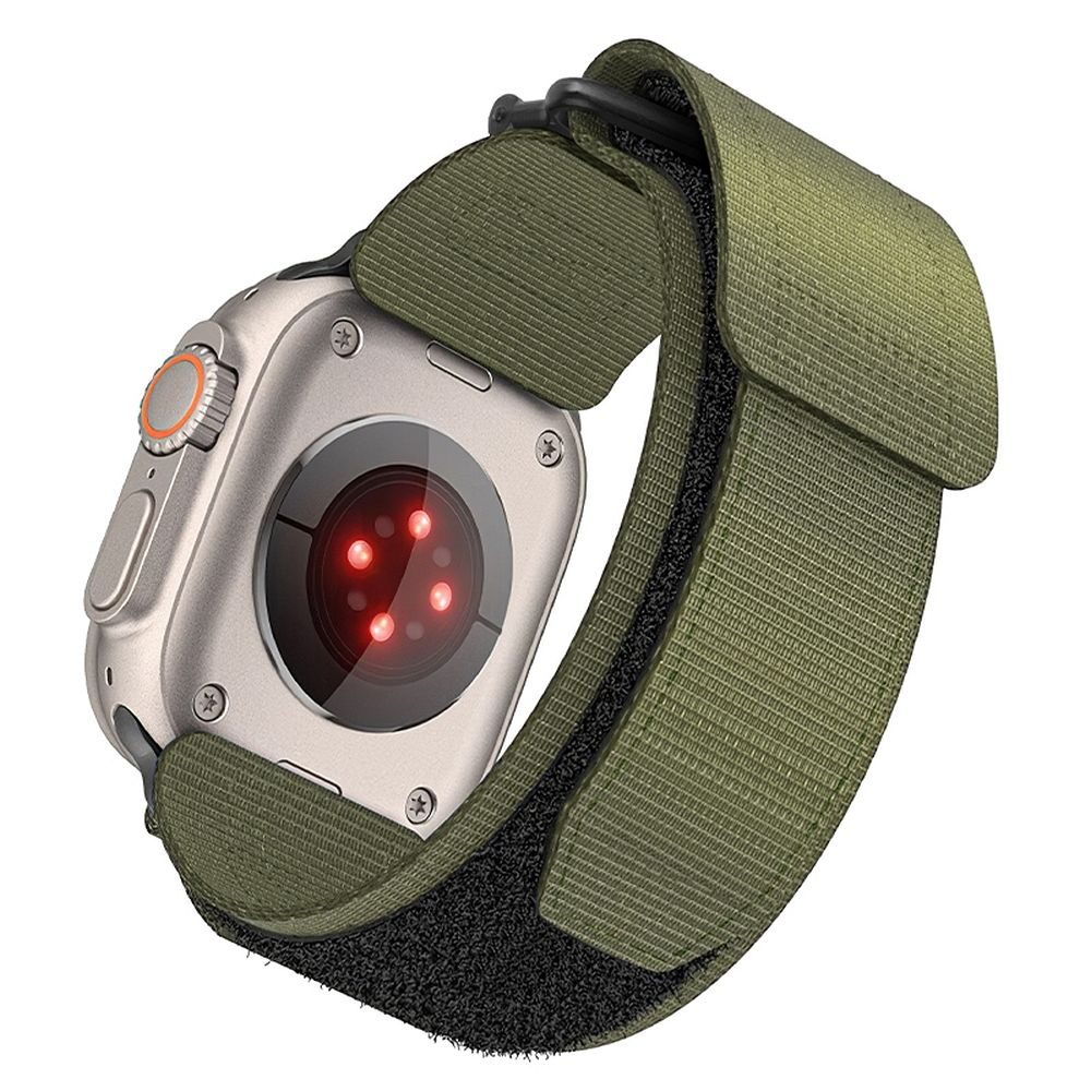 Forcell F-Design FA05 nylon tépőzáras szíj Apple Watch 42 / 44 / 45 / 49 mm (Zöld)