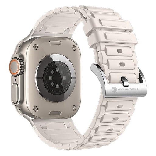 Forcell F-Design FA06 szilikon szíj Apple Watch 42 / 44 / 45 / 49 mm (Fehér)