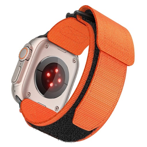 Forcell F-Design FA05 nylon tépőzáras szíj Apple Watch 38 / 40 / 41 mm (Narancssárga)