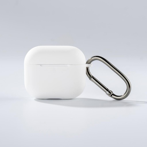XO K16 szilikon védőtok kampóval AirPods 4-hez (Fehér)