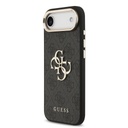 Guess PU Leather 4G Metal Logo Gold Frame tok iPhone Air (Fekete)
