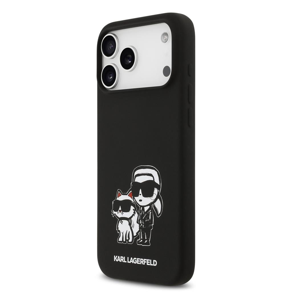 Karl Lagerfeld Liquid Silicone K&CH Sketch MagSafe tok iPhone 17 Pro Max (Fekete)