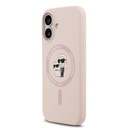 Karl Lagerfeld Liquid Silicone Karl and Choupette MagSafe tok iPhone 17 (Rózsaszín)