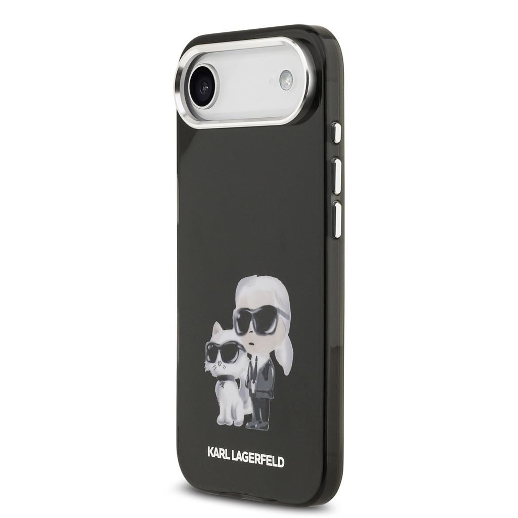 Karl Lagerfeld IML Aquarelle Karl and Choupette tok iPhone Air (Fekete)