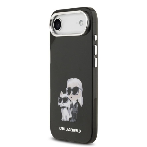 Karl Lagerfeld IML Aquarelle Karl and Choupette tok iPhone Air (Fekete)