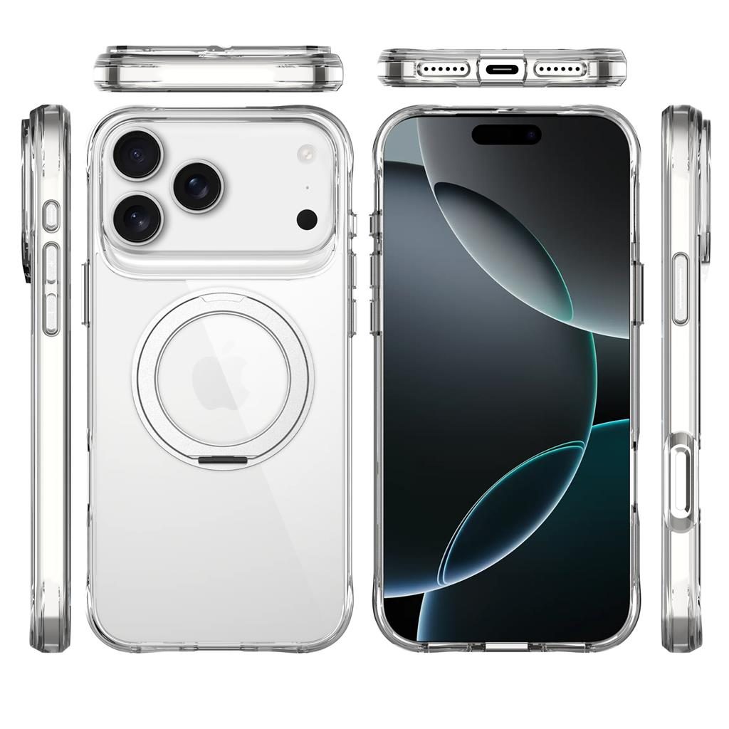Apple iPhone 17 Pro Max TOKO Pure MagSafe 360 ring hátlap tok (Ezüst)