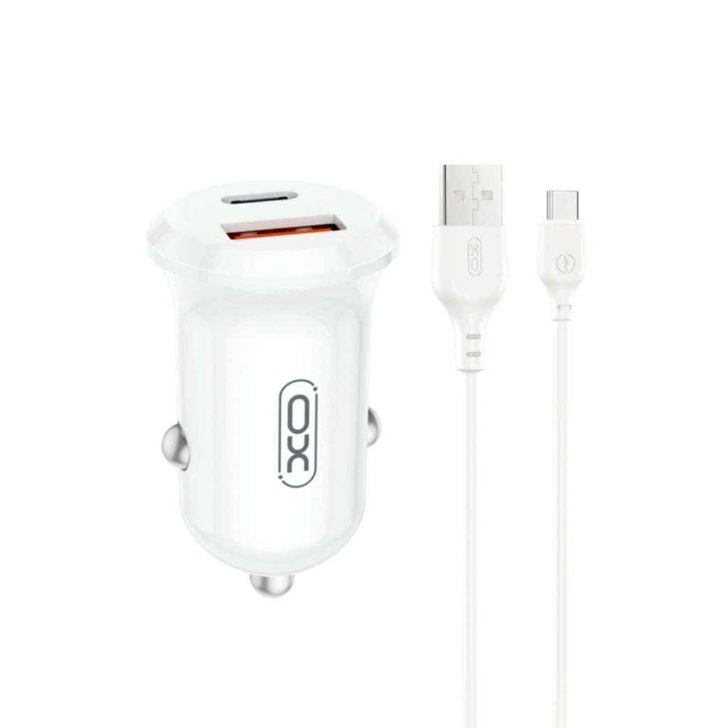 XO CC69 Mini Smart autós töltő (Fehér) - 30W, A+C