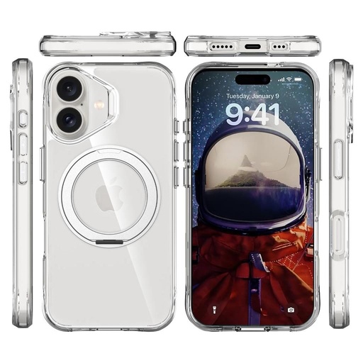 Apple iPhone 17 TOKO Pure MagSafe 360 ring hátlap tok (Ezüst)