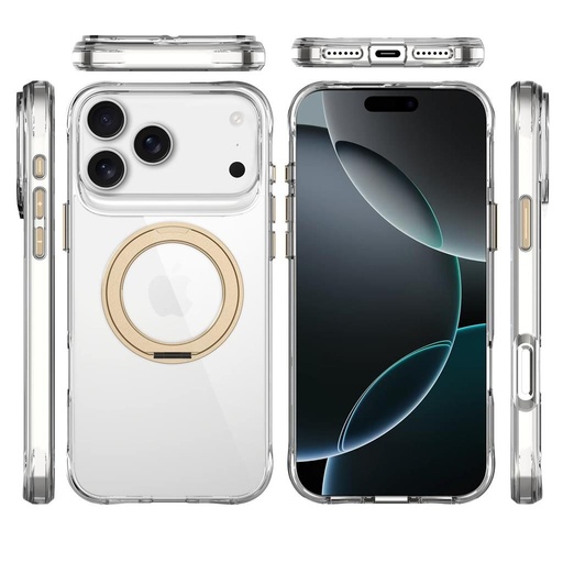 Apple iPhone 17 Pro TOKO Pure MagSafe 360 ring hátlap tok (Arany)