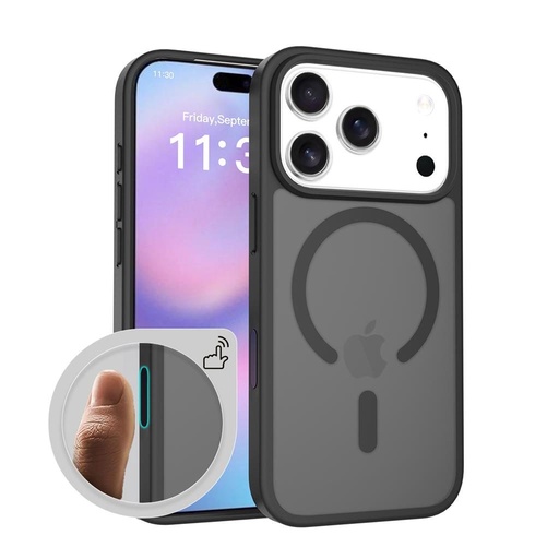 Apple iPhone 17 Pro Roar Haptic Button Matte MagSafe hátlap tok (Fekete)