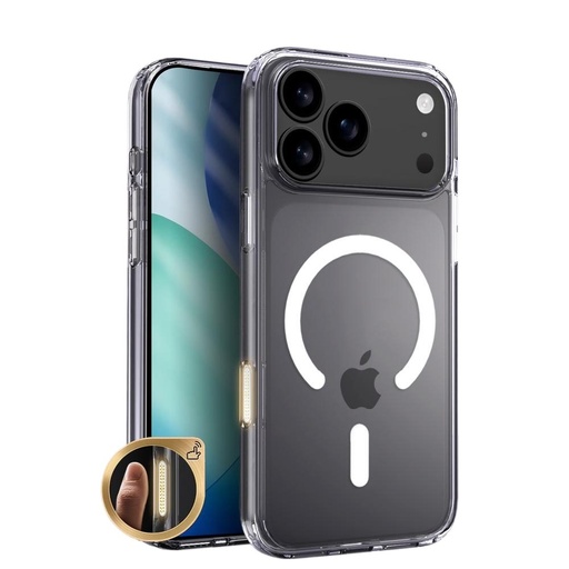 Apple iPhone 17 Pro Roar Haptic Button MagSafe hátlap tok (Átlátszó)