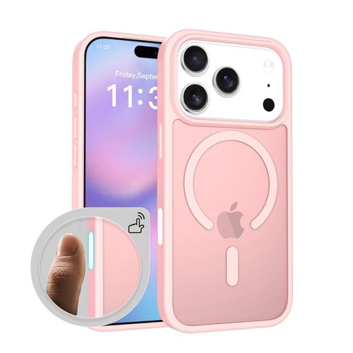 Apple iPhone 17 Pro Roar Haptic Button Matte MagSafe hátlap tok (Rózsaszín)