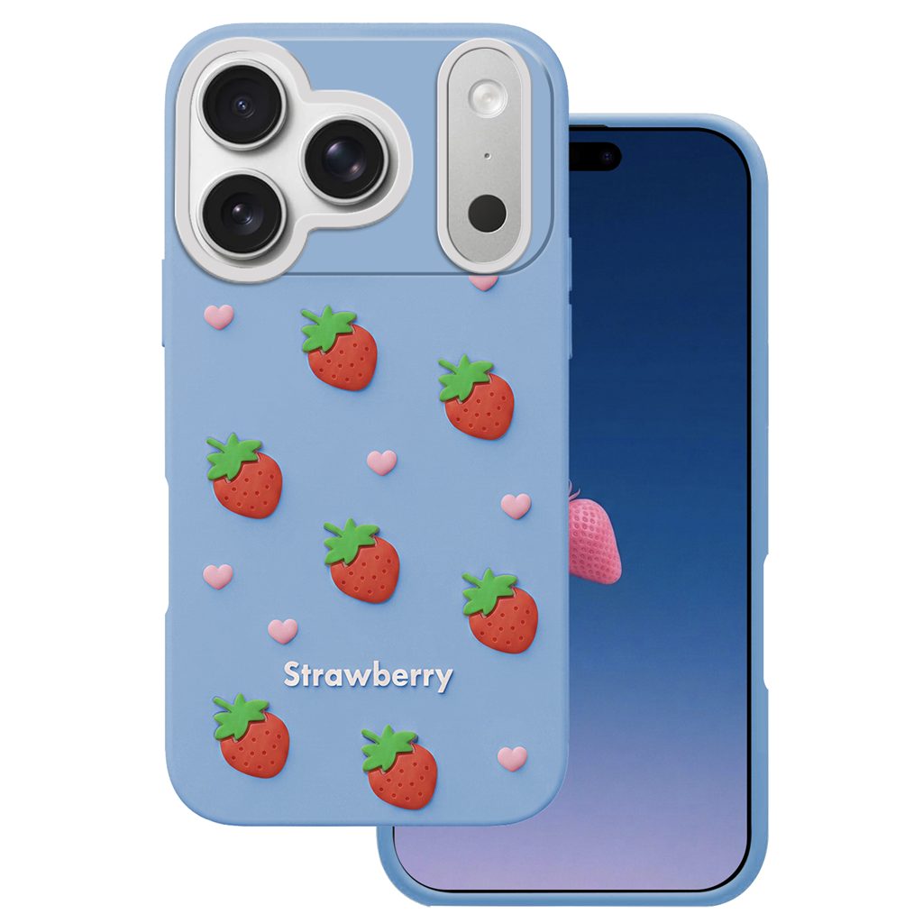 Apple iPhone 17 Pro Strawberry hátlap tok (Kék)