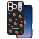 Apple iPhone 17 Pro Max Strawberry hátlap tok (Fekete)