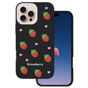 Apple iPhone 16 Pro Strawberry hátlap tok (Fekete)