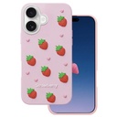 Apple iPhone 16 / iPhone 17 Strawberry hátlap tok (Rózsaszín)
